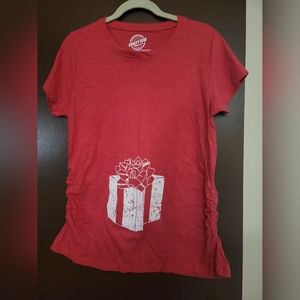 Maternity shirt, size large, red, Christmas present